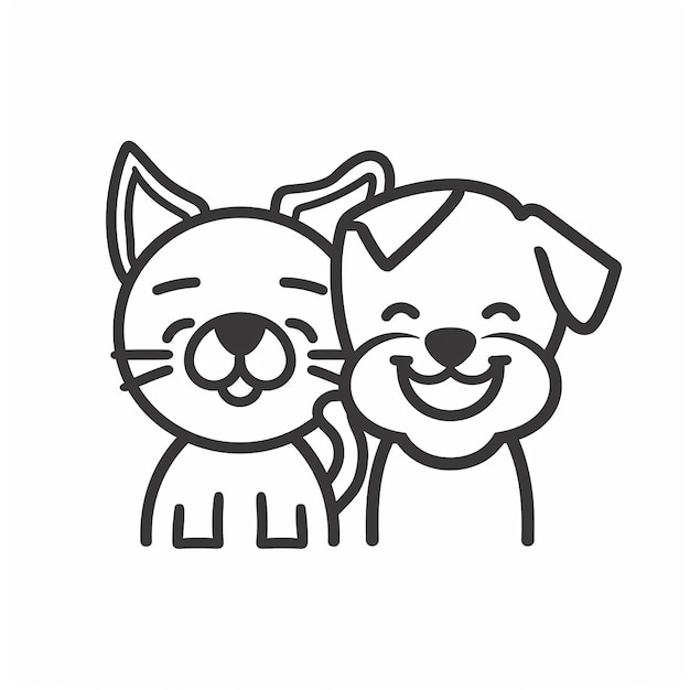 Katze und Hund Illustration