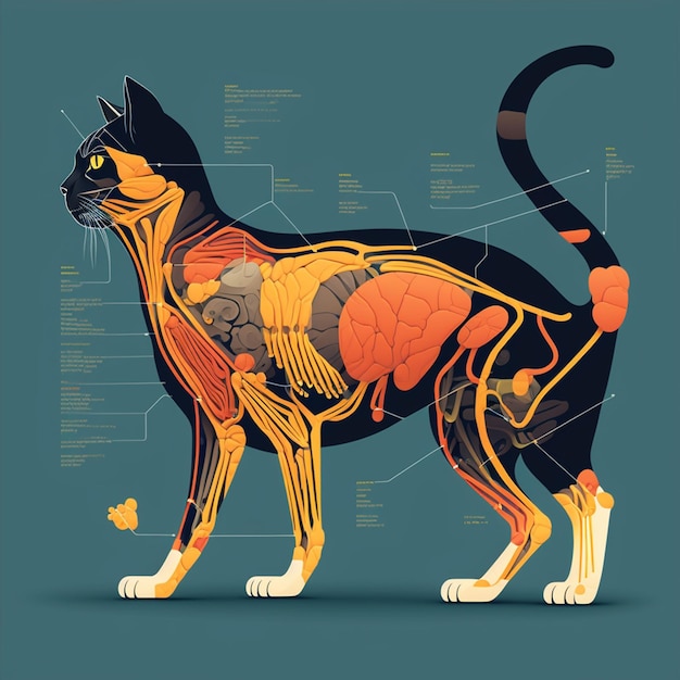 Katzen-Anatomie-Vektorillustration