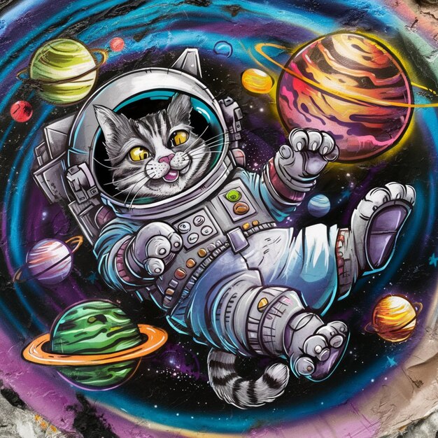 Katzen-Astronauten-Raum