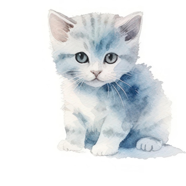 Katzen-Clipart Aquarell Cute Cartoon Katze Bilder Haustier-Illustration Kitty Cute Katze Weißer Hintergrund