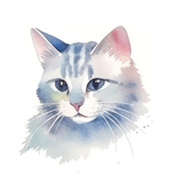 Katzen-Clipart, Aquarell, niedliche Cartoon-Katzenbilder, Haustier-Illustration, Kitty, süße Katze, weißer Hintergrund