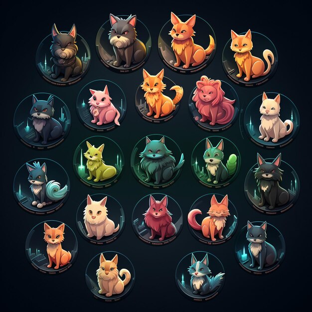 Katzen-Icon-Collage