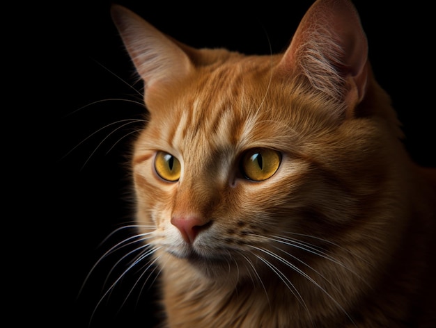 Foto katzen-kitty-gesichtsporträt isoliert auf hintergrund, realistische, digital generierte fotoillustration