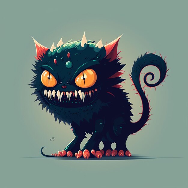 Foto katzen-monster-vektor-illustration