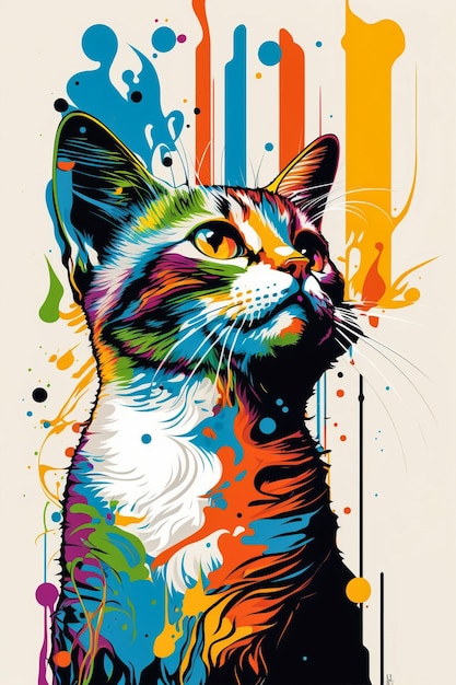 Katzen-Pop-Art-Designrahmen