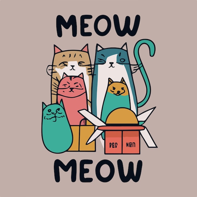 Katzen-T-Shirt-Design