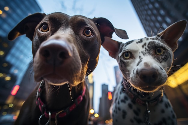 Katzen und Hunde machen Selfies in New York