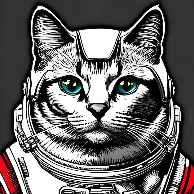 Katzenastronaut im Raumanzug