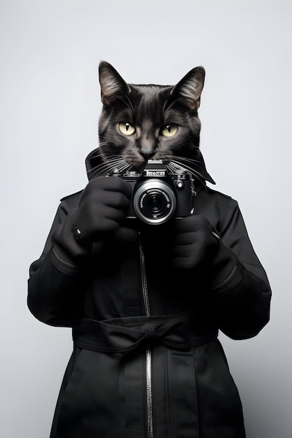 Katzenporträt mit schwarzem Hintergrund