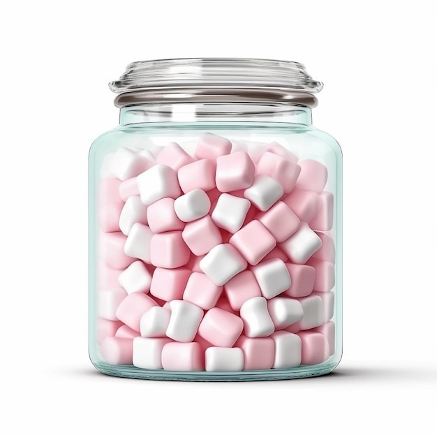 Kaubonbons oder Marshmallows werden durch weiche KI generiert