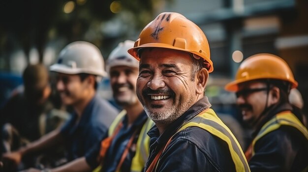 Kaukasische und afroamerikanische Männer und Frauen Baumeister Architekten und Ingenieure mit Entwurfsplan des Gebäudes und Laptop-Computer sprechen auf der Baustelle Mixedraces Männer und Frauen Bauarbeiter