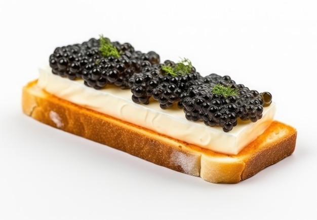 Kaviar-Sandwich mit schwarzem Kaviar