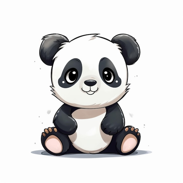 Kawaii Cão Panda Vector Clipart