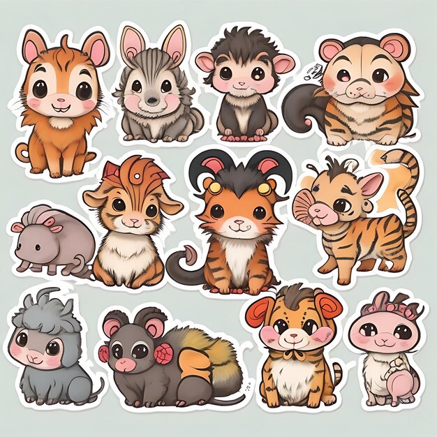 Foto kawaii cute animal vector adesivos