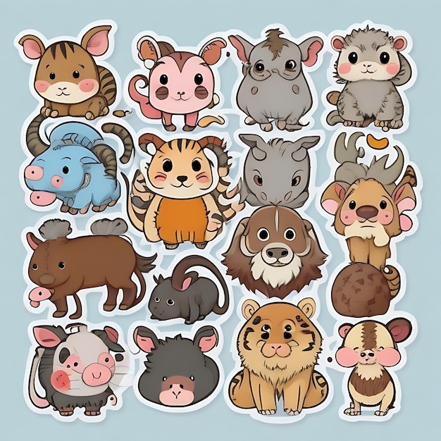 Foto kawaii cute animal vector adesivos