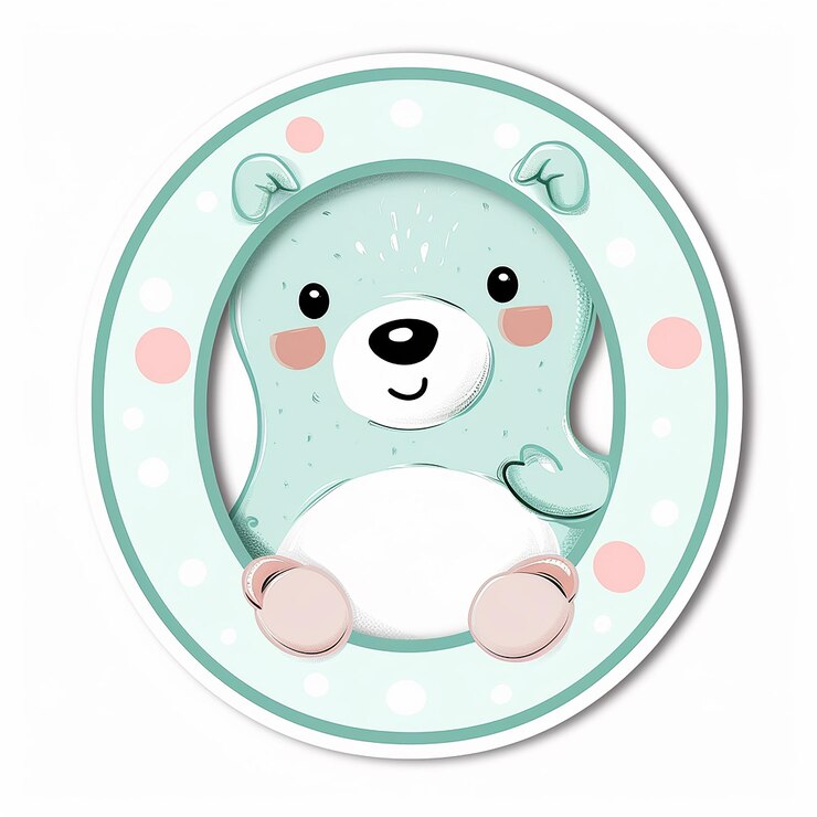 Foto kawaii letra o isolada em fundo branco