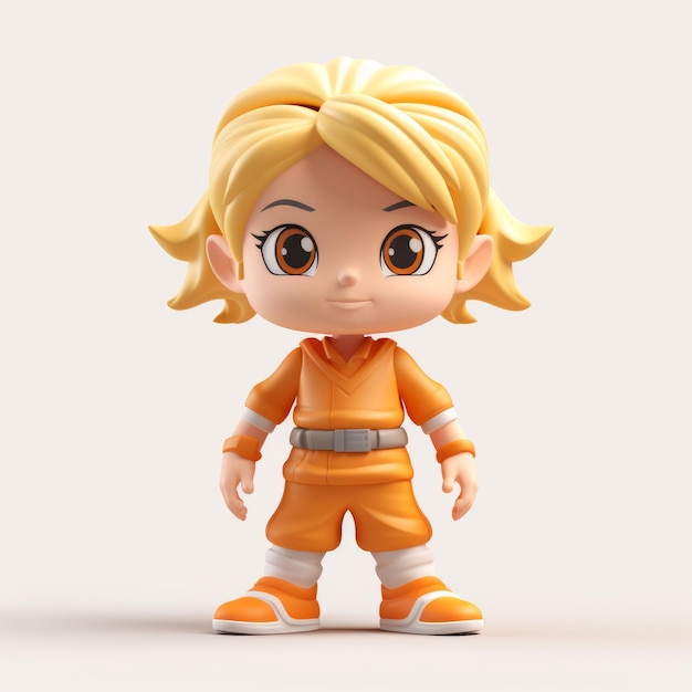 Kawaii Manga Style 3d Orange Figma Modelo Inspirado en los cómics de Marvel