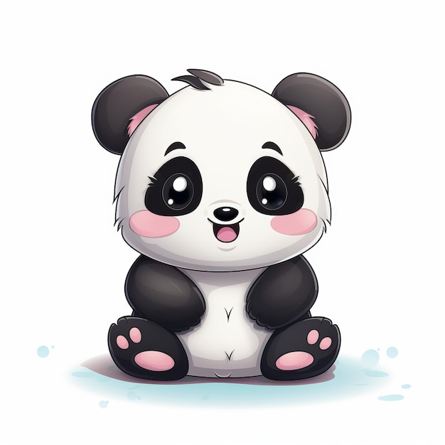 Foto kawaii panda bear vector clipart con un encantador diseño de personajes de anime