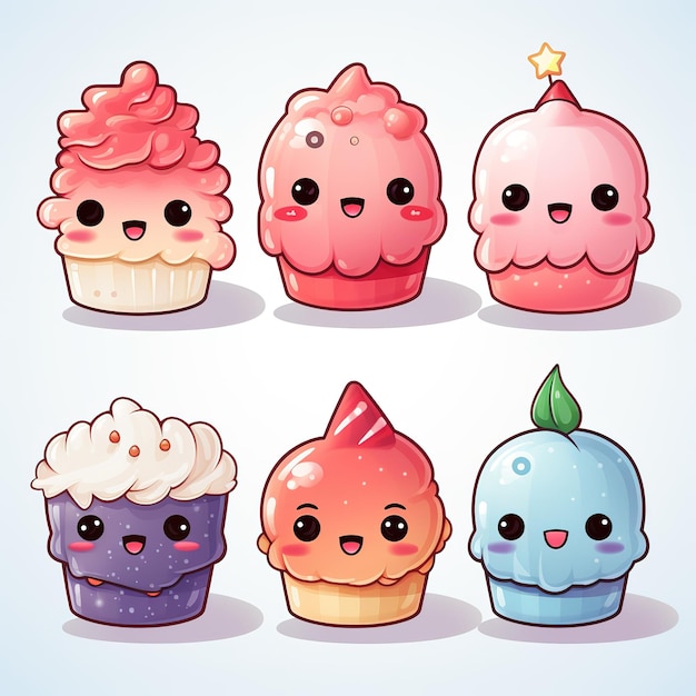 Foto kawaii süßer cupcake