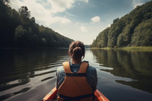 Kayak mujer río deporte Generar Ai