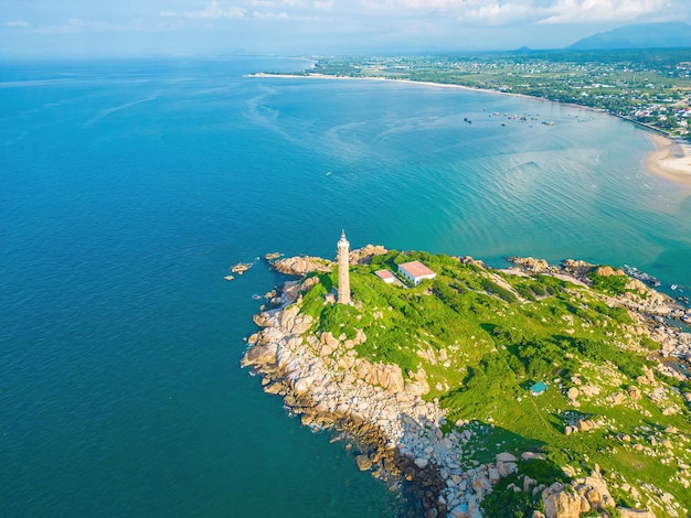 Ke Ga Strand in Mui Ne Phan Thiet Binh Thuan Vietnam Ke Ga Kap oder Leuchtturm ist das beliebteste Ziel für Besucher der Provinz La Gi Binh Thuan Selektiver Fokus Reisekonzept