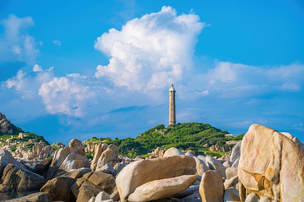 Ke Ga Strand in Mui Ne Phan Thiet Binh Thuan Vietnam Ke Ga Kap oder Leuchtturm ist das beliebteste Ziel für Besucher der Provinz La Gi Binh Thuan Selektiver Fokus Reisekonzept