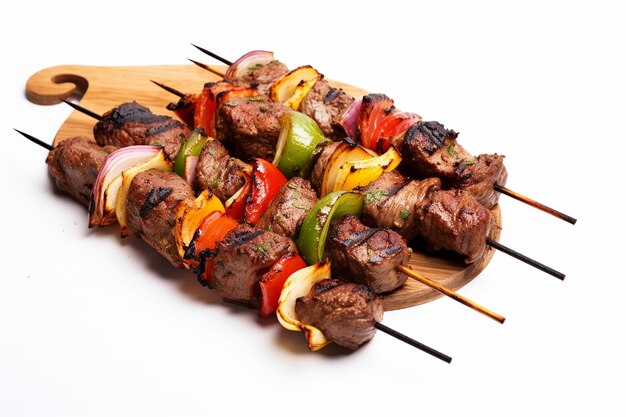 Kebabs Isolados Em Fundo Branco Generativo Ai