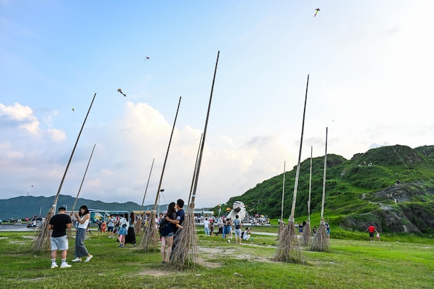 Keelung City Taiwan 14 de setembro de 2019 Vassoura de caldeirão no Chaojing Park