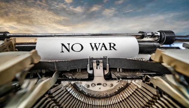 Kein Krieg Text getippt Wörter mit einer Vintage Schreibmaschine konzeptionell