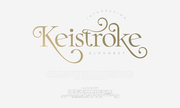 Keistroke lujo premium elegantes letras del alfabeto