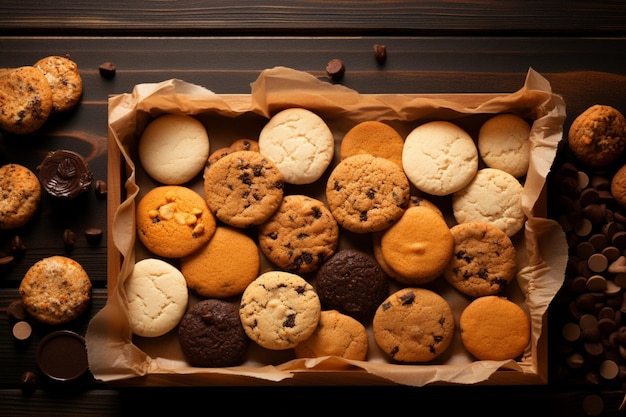 Kekse in einer flachen Schublade geschmackvoll gerahmt eine Einladung zur kulinarischen Wertschätzung