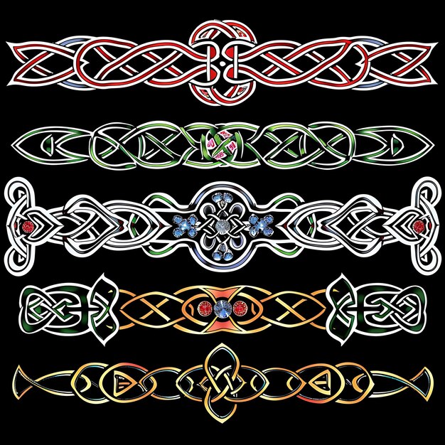Foto keltischer knoten mit verflochtenen mustern grenzlinien design rahmen grenze nationale kultur tätowierung