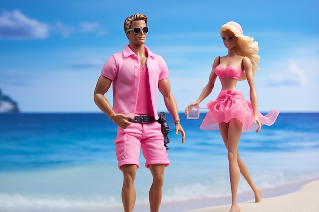 Ken und Barbie sind am Strand