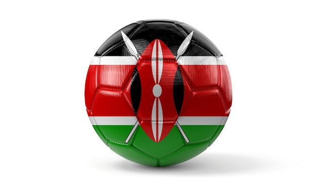 Kenia Nationalflagge auf Fußball 3D-Darstellung