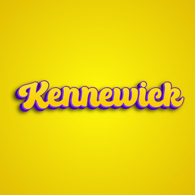 Foto kennewick tipografía diseño 3d amarillo rosa blanco fondo foto jpg