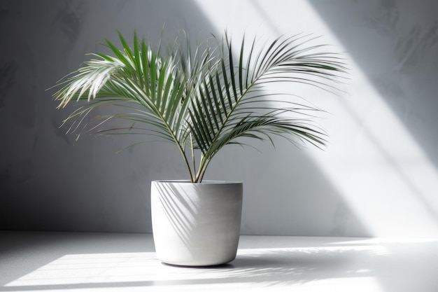 Kentia Palmeira cinza em vasos Planta de casa isolada em fundo branco