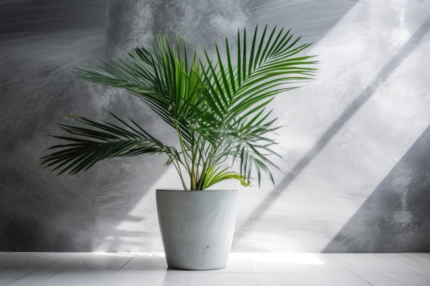 Kentia Palmeira cinza em vasos Planta de casa isolada em fundo branco