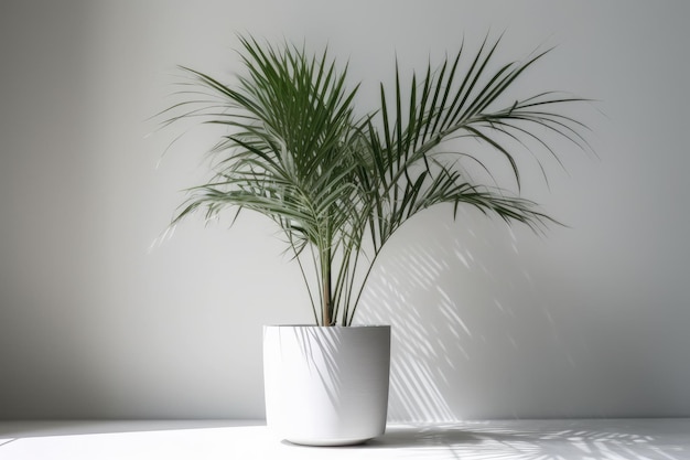 Kentia Palmeira cinza em vasos Planta de casa isolada em fundo branco