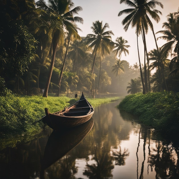 Foto kerala backwater und boot