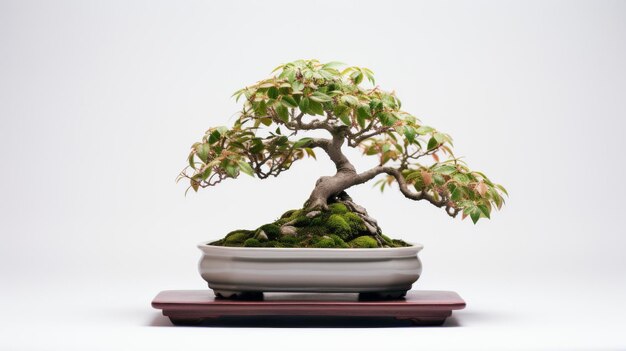 Foto keramik bonsai topf eleganz auf weißem hintergrund