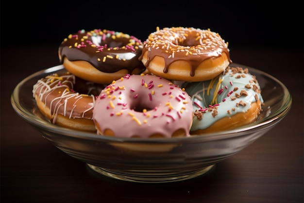 Foto keramik donut schüssel glasiert perfektion für köstliche und stilvolle präsentationen