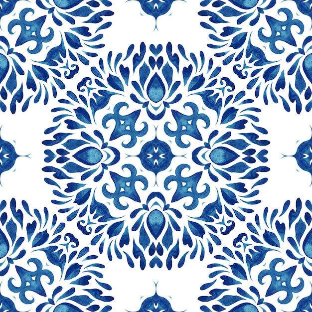 Keramikdesign im Azulejo-Stil, mediterrane blaue Fliese