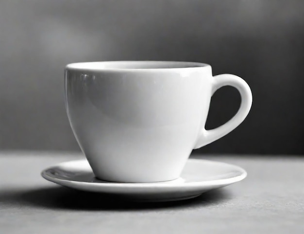 Foto keramische kaffeetasse in schwarz-weißer ki-generation
