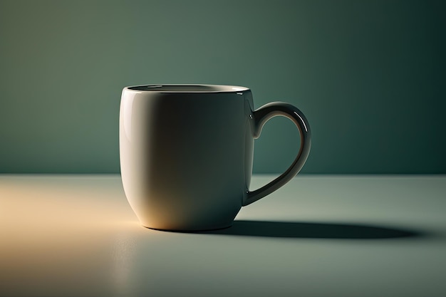 Keramische Tasse Kaffee auf farbigem Hintergrund Illustration AI Generative