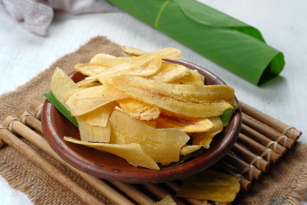 keripik Pisang ou Banana Chips, lanche tradicional indonésio