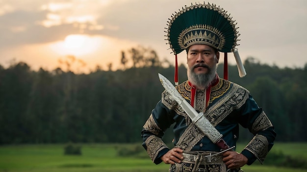 Foto keris e blangkon javanês dapper essencial