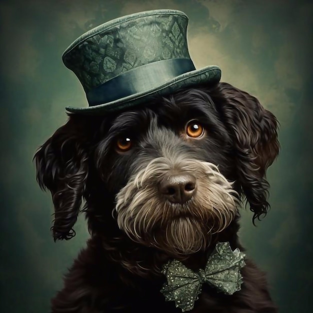Kerry Blue Dog pronto para o Dia de São Patrício