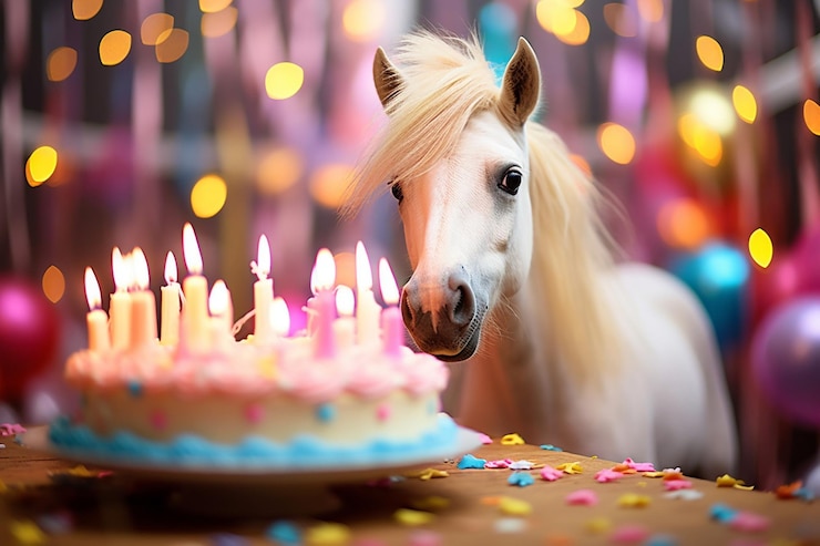 Foto kerze über dem kuchen und konfetti auf dem tisch