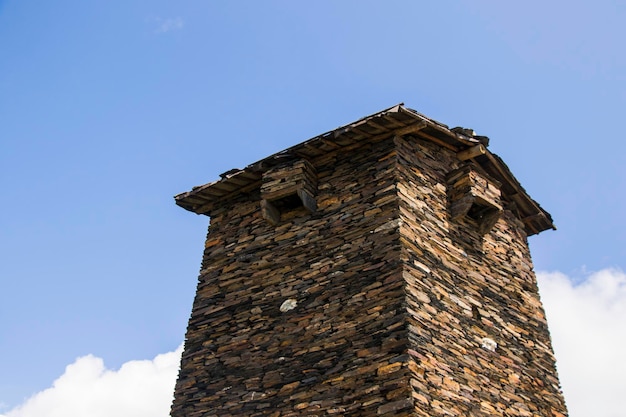 Keselo-Türme in Omalo-Dorf Tusheti Georgia Alte Steintürme