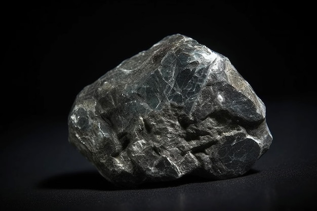 Kesterite é uma pedra natural preciosa rara em um fundo preto gerado por IA mockup de bandeira de cabeçalho